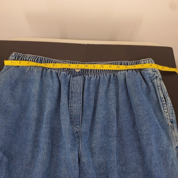 Woman Within Cropped Denim Jeans Size 22WP Petite Elastic Waist - Picture 5 of 12